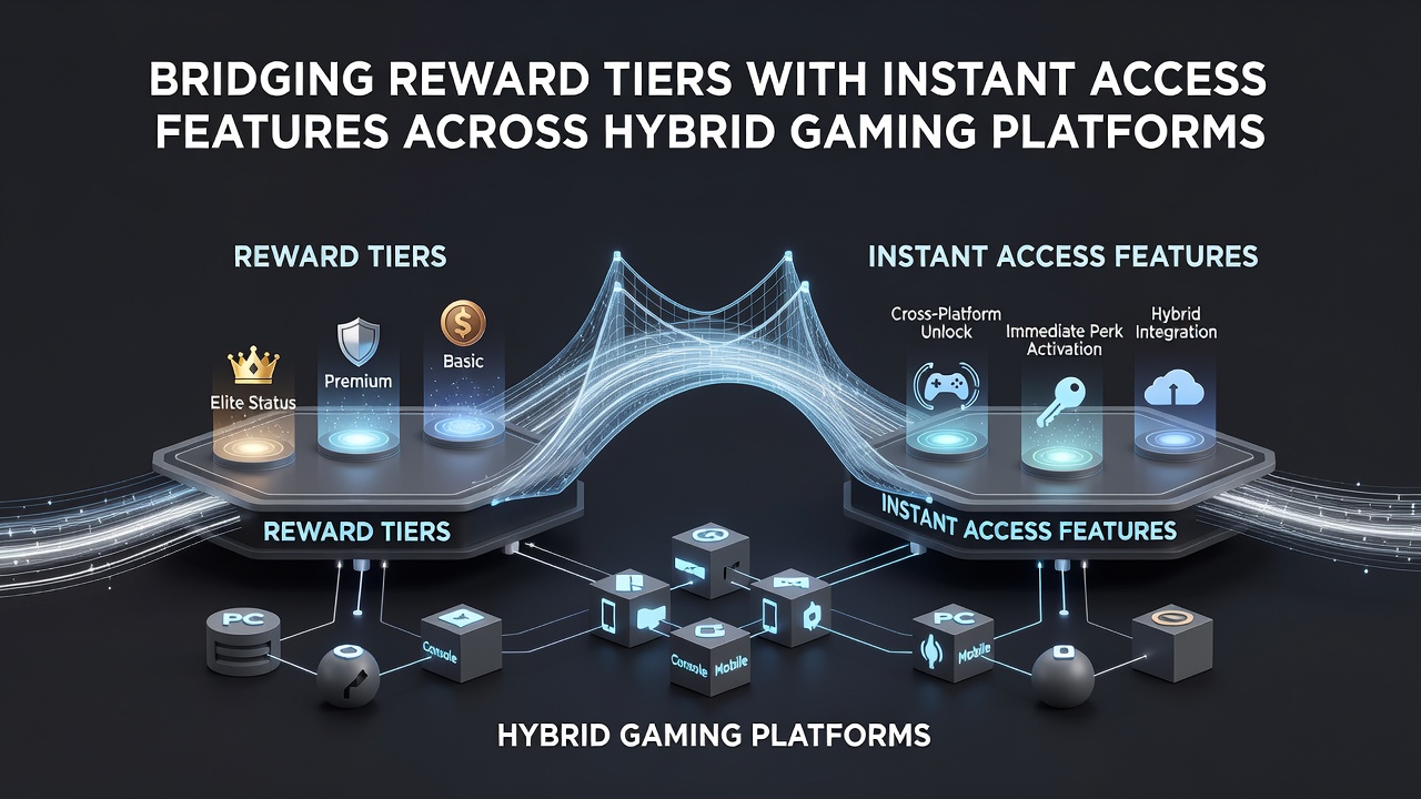 Mobile and desktop screens displaying instant reward tier access in a hybrid casino