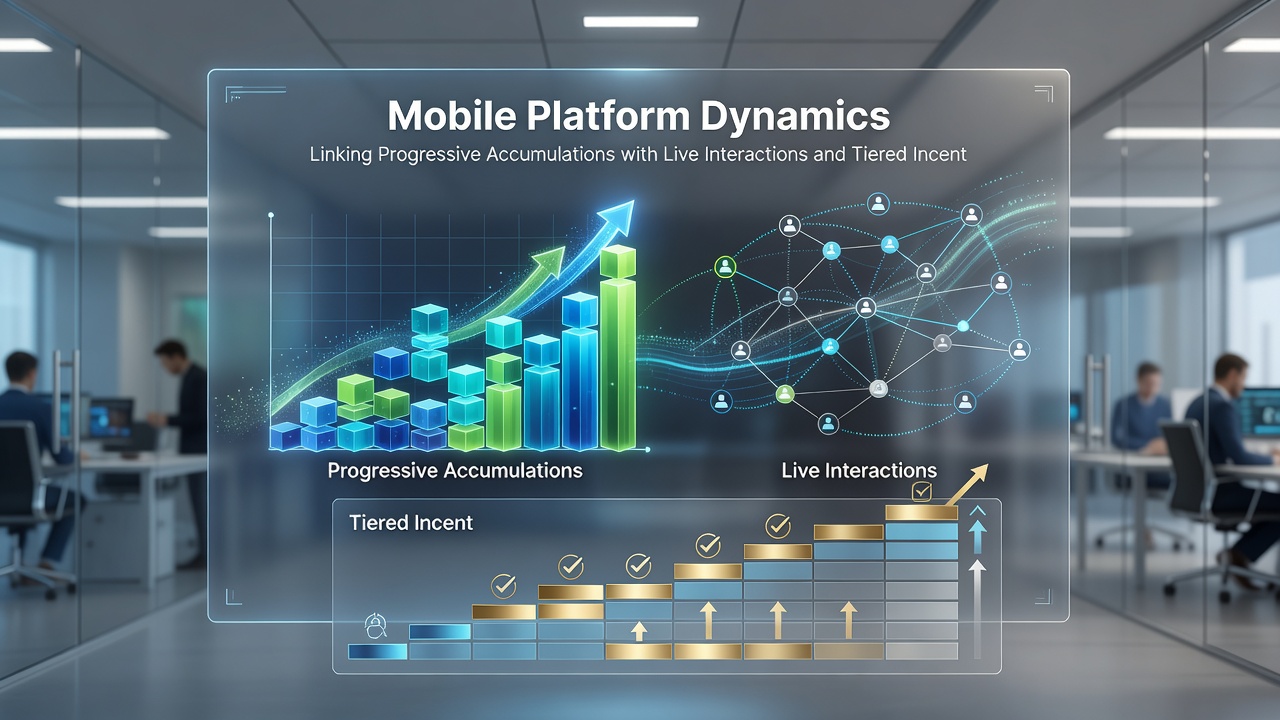 Loyalty tier dashboard on mobile with live game thumbnails and accumulating jackpot values