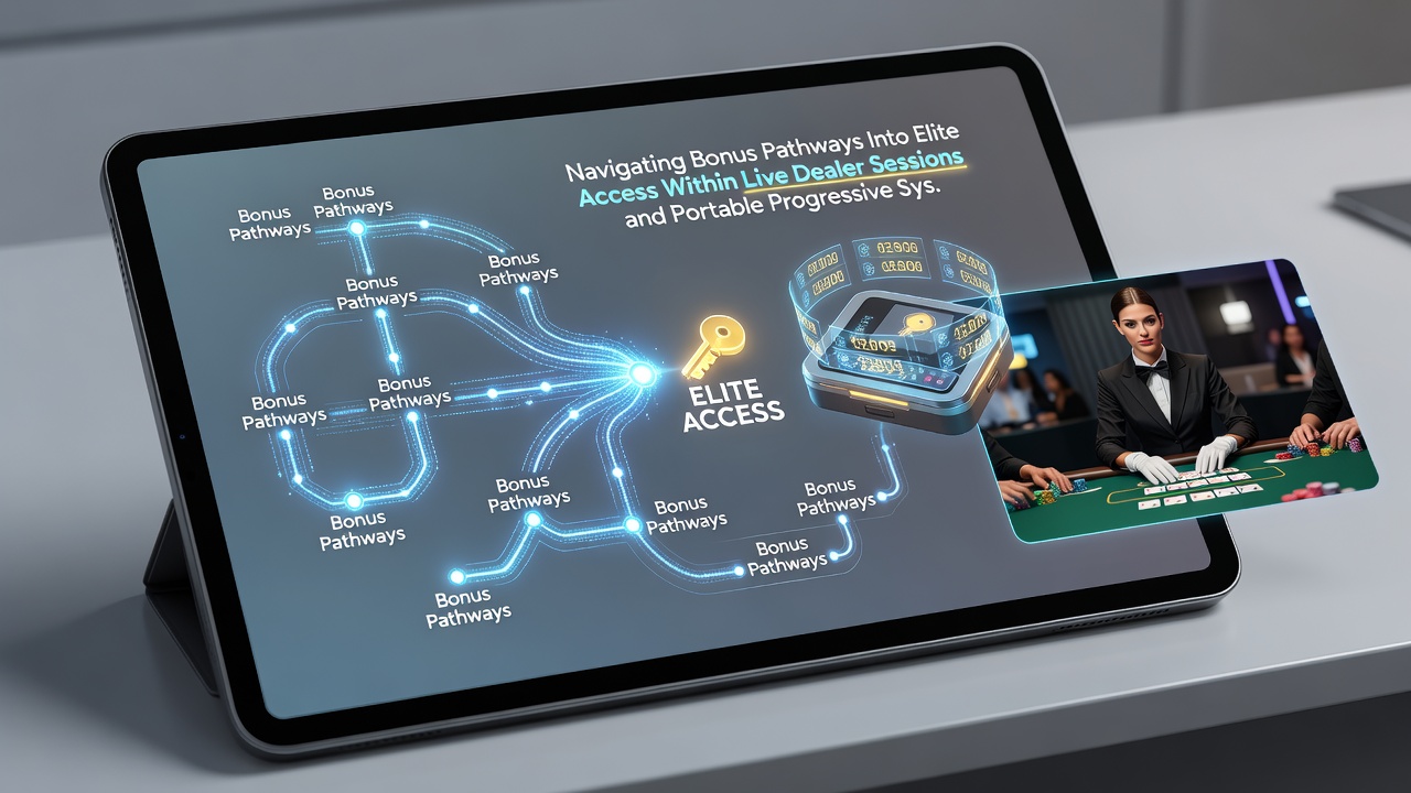Mobile device displaying progressive jackpot slots alongside live dealer interface with bonus progress indicators